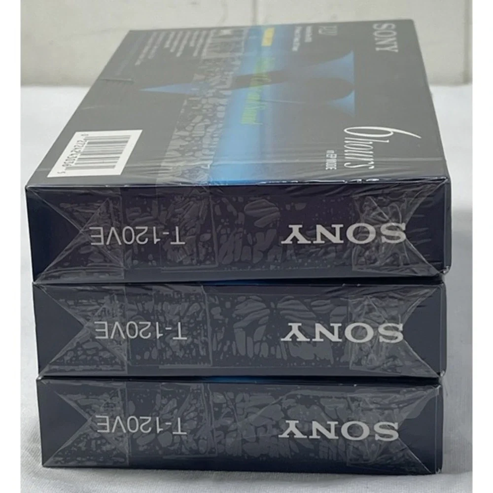 Lot of (3) Sony‎ T-120 Blank VHS VCR Premium Grade Video Tapes 6 Hrs New Sealed